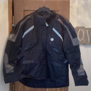 Men's Black and Gray Motorcycle Jacket